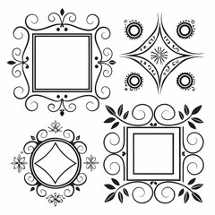 Collection of Elegant Ornamental Frames and Design Elements