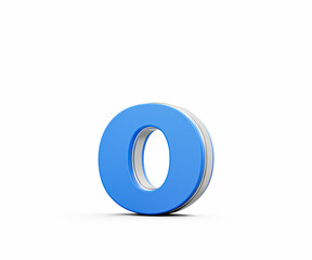 Blue Small Letter o Alphabet o Gleams With Its Sleek Modern Design With Sharp Edges 3D Illustration