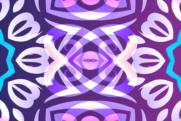 seamless mosaic Beautiful glow colour gradient flower line art pattern wallpaper ornament for commercial ads	