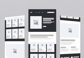 Professional Business Wireframe Design Template Layout