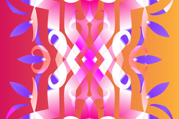 seamless mosaic Beautiful glow colour gradient flower line art pattern wallpaper ornament for commercial ads	