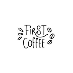 lettering phrase about coffee