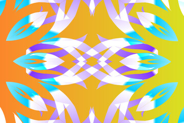 Obraz premium seamless mosaic Beautiful glow colour gradient flower line art pattern wallpaper ornament for commercial ads 