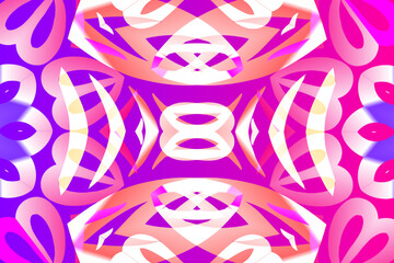 seamless mosaic Beautiful glow colour gradient flower line art pattern wallpaper ornament for commercial ads	