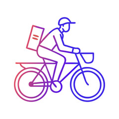 Naklejka premium Courier on bike icon 