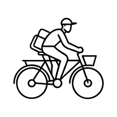 Fototapeta premium Courier on bike icon 