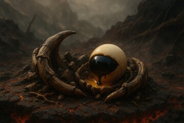 Molten Cheese Egg in Rosevine Armor Claws Over Lava Forest Ledge

