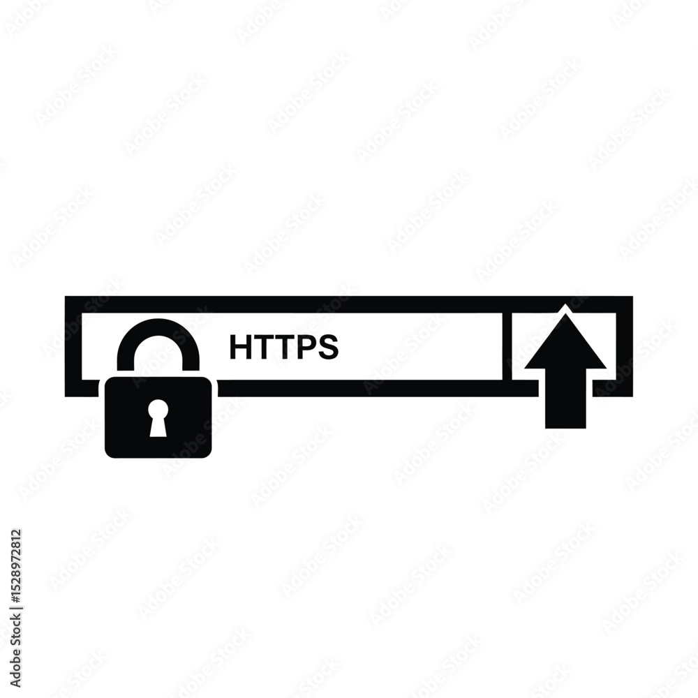 Poster secure https upload icon data protection and online security