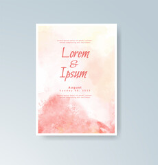 Wedding invitation with abstract splash watercolor