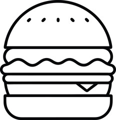 Burgers Outline Icon: Fast Food

