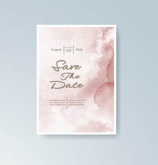 Wedding invitation with abstract splash watercolor
