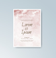 Wedding invitation with abstract splash watercolor