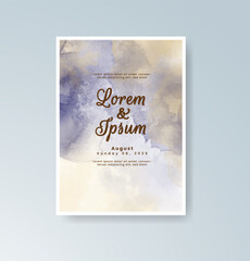 Wedding invitation with abstract splash watercolor