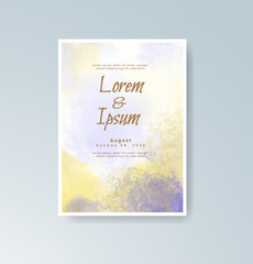 Wedding invitation with abstract splash watercolor