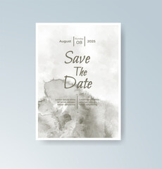 Wedding invitation with abstract splash watercolor