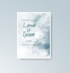 Wedding invitation with abstract splash watercolor