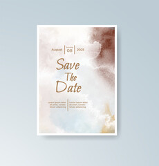 Wedding invitation with abstract splash watercolor