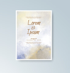 Wedding invitation with abstract splash watercolor