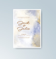 Wedding invitation with abstract splash watercolor