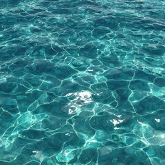 Obraz premium Crystal Clear Ocean Water with Sunlight Reflections and Waves