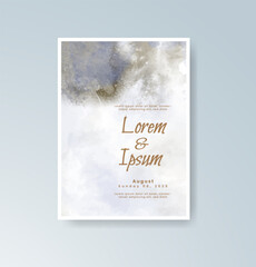Wedding invitation with abstract splash watercolor