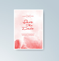 Wedding invitation with abstract splash watercolor