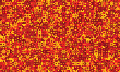 Intense, fiery abstract background.  Vibrant mosaic of squares in red and orange hues creates a dynamic, energetic visual.