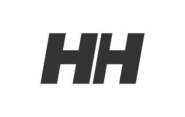 HH Techno Editable Font Logo For Corporate Branding. Bold, Futuristic Design With Unique Typographic Ideas. Minimal Custom Type And Dynamic Letter
