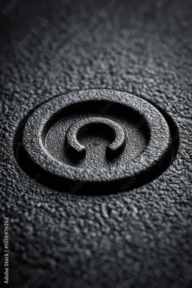 Poster intricate textures create a captivating portrayal of a camera shutter button, revealing the artistry