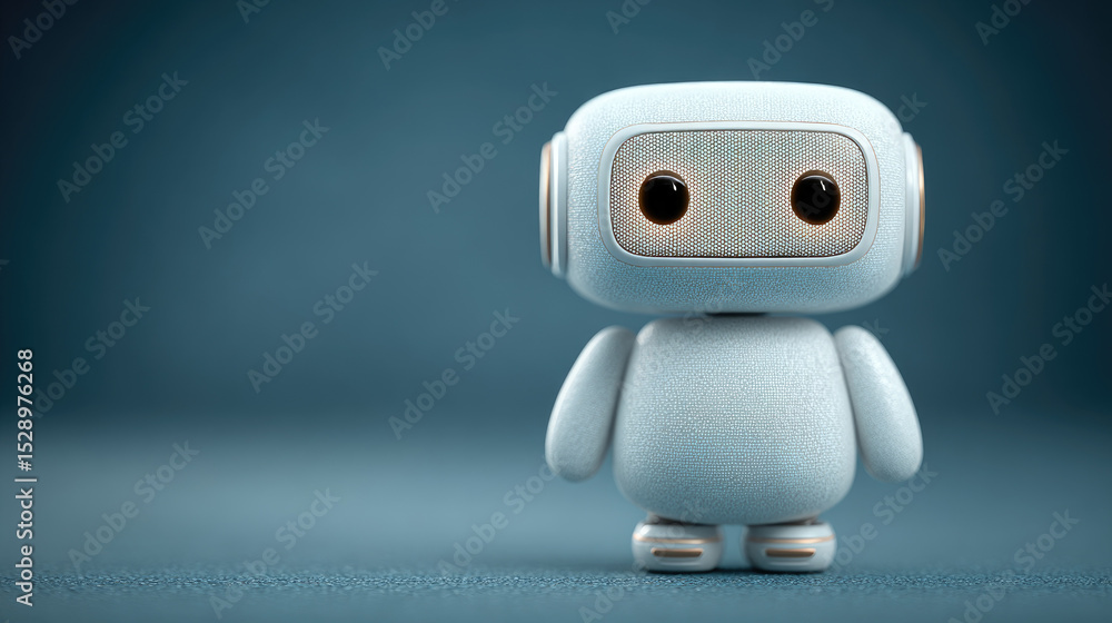 Leinwandbilder exploring the future of robotics a cute blue robot in a studio environment with minimalist design in