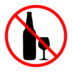No Alcohol Sign Icon, Simple Icon Vector Design, best used for presentation, application, web and banner v2