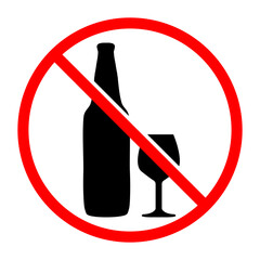 No Alcohol Sign Icon, Simple Icon Vector Design, best used for presentation, application, web and banner v2