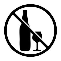 No Alcohol Sign Icon, Simple Icon Vector Design, best used for presentation, application, web and banner v2