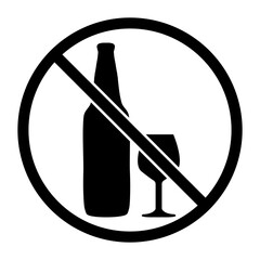 No Alcohol Sign Icon, Simple Icon Vector Design, best used for presentation, application, web and banner v2