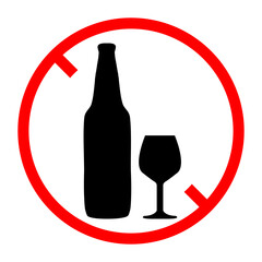 No Alcohol Sign Icon, Simple Icon Vector Design, best used for presentation, application, web and banner v2