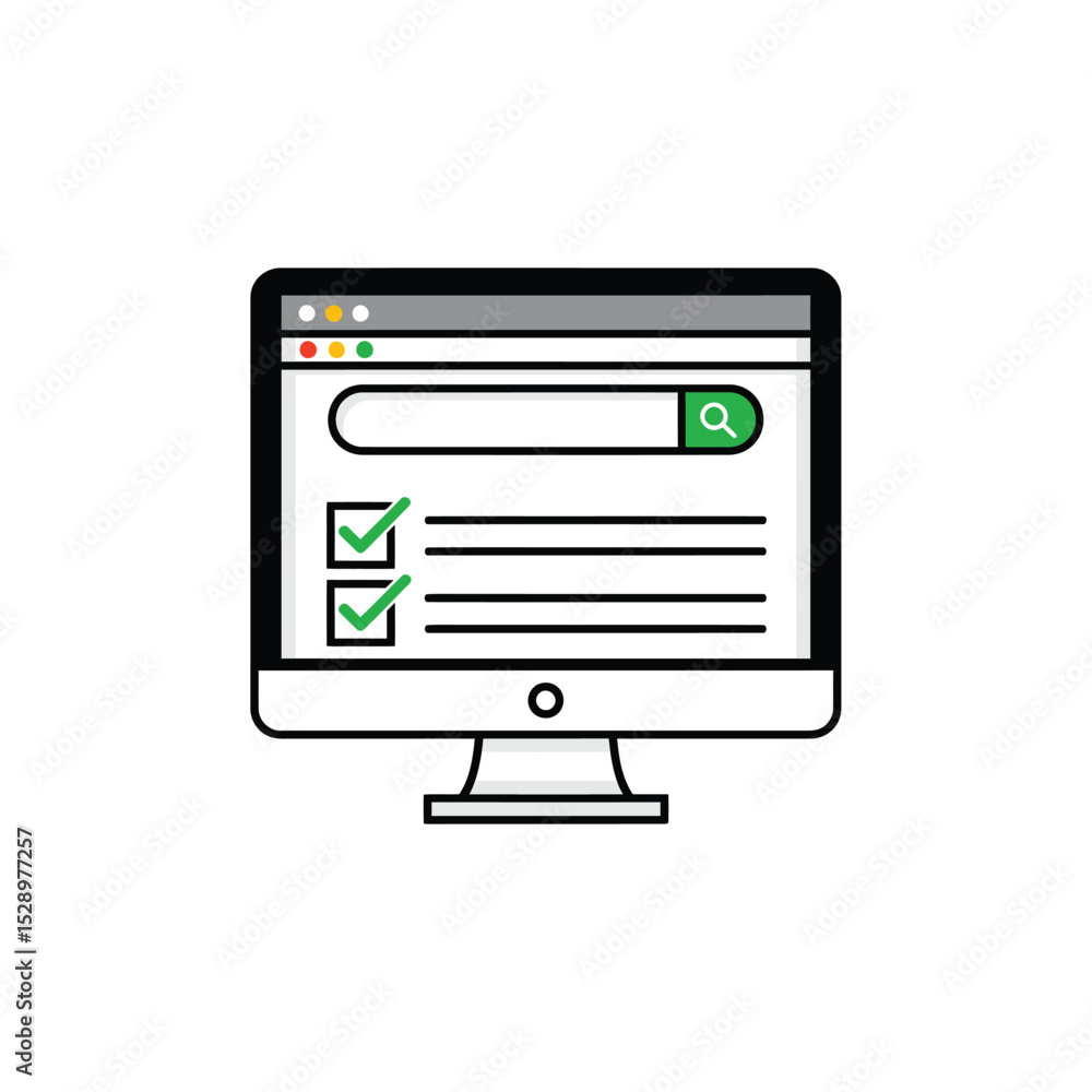 Poster computer screen showing checklist and search bar