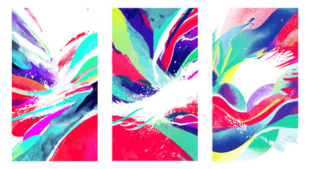 Vibrant abstract art with colorful brush strokes for creative design