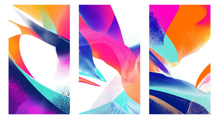 Vibrant abstract art with dynamic colorful waves and shapes for modern design