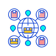 Logistics network icon 