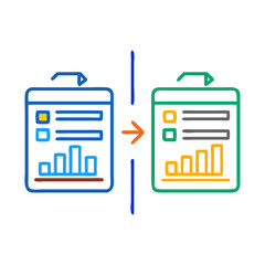 Data comparison icon set 