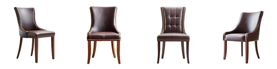 Fototapeta premium Elegant modern leather chairs for dining and living rooms