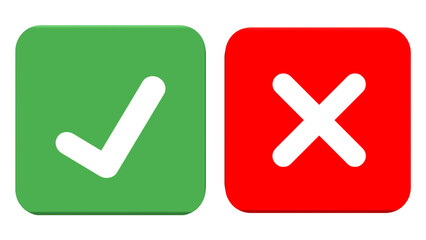 Yes and No Options Illustrated with Checkmark and Cross Icons