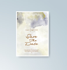 Wedding invitation with abstract splash watercolor