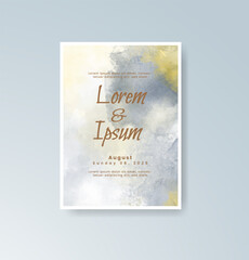 Wedding invitation with abstract splash watercolor