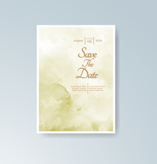 Wedding invitation with abstract splash watercolor