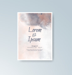 Wedding invitation with abstract splash watercolor