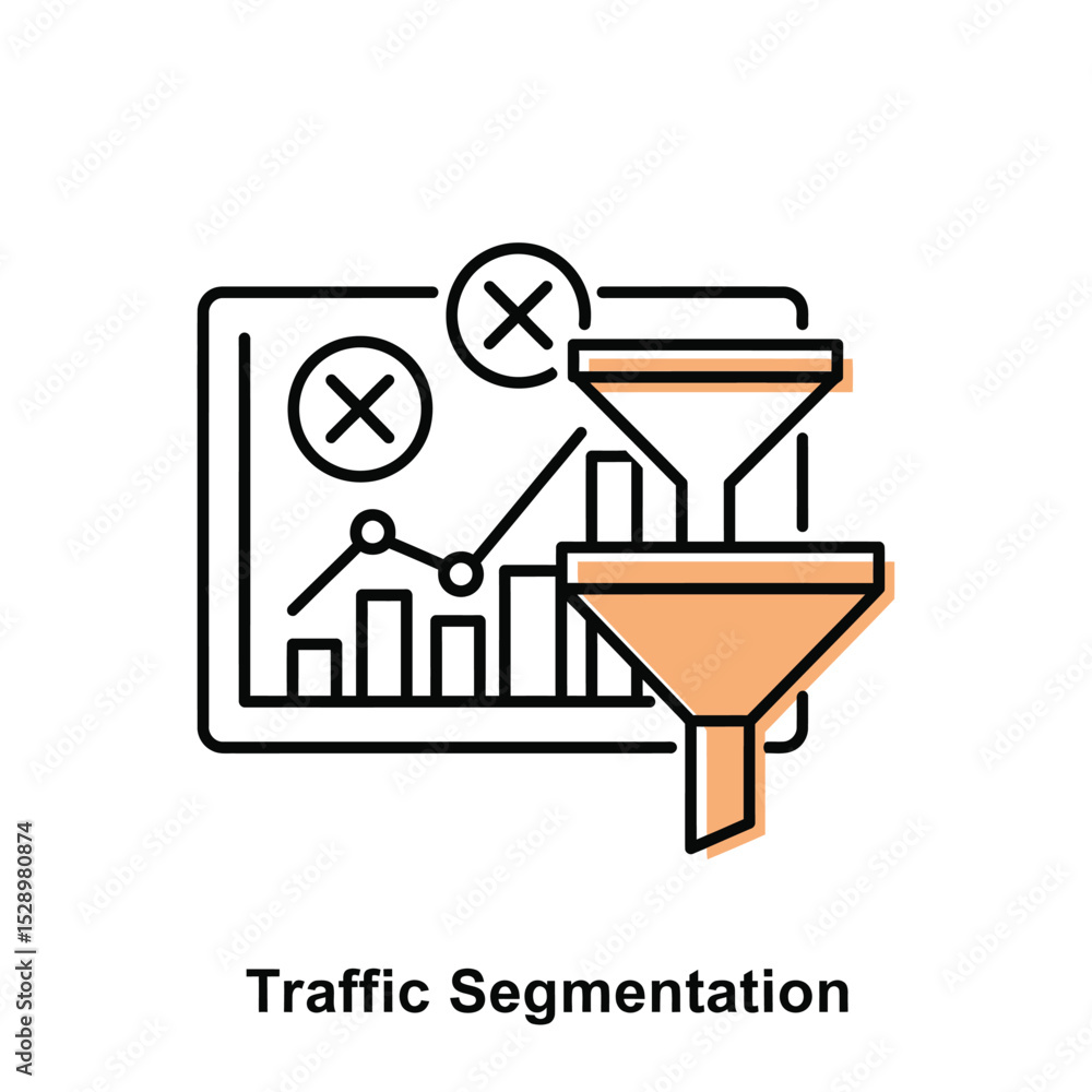 Poster website traffic segmentation funnel data analysis chart