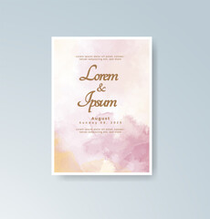 Wedding invitation with abstract splash watercolor
