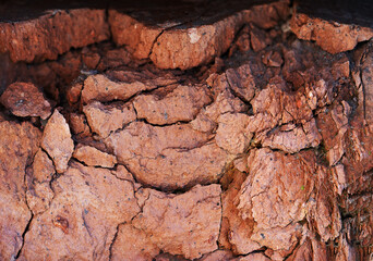 Demaged bricks and stone red orange surface