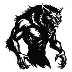 Black Dog Silhouette Illustration for Graphic Design Projects and Creative Applications